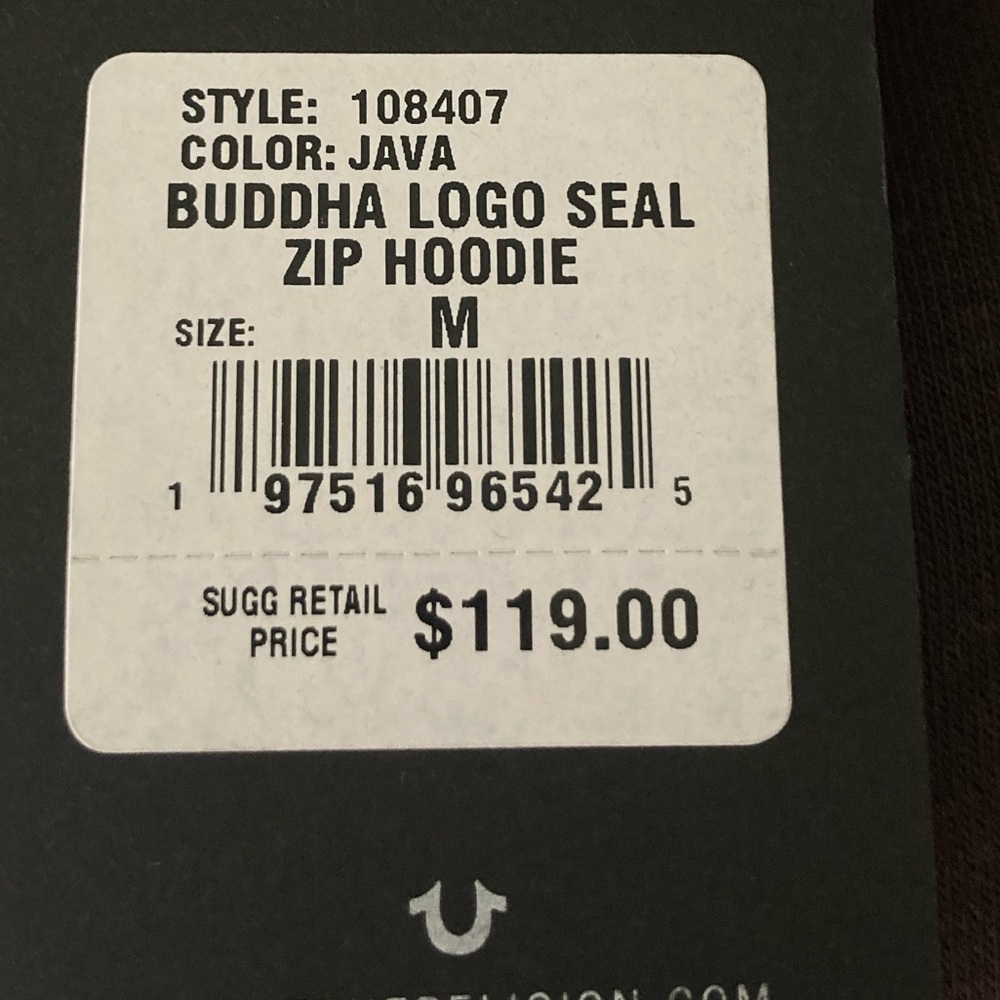 True Religion Buddha Logo Seal Zip Hoodie Brown Men’s M - Picture 14 of 14